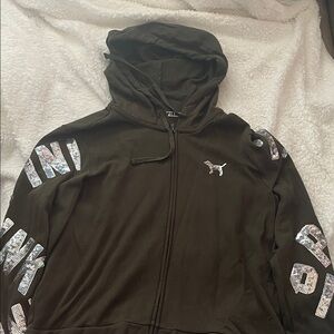 PINK Victoria's Secret DarkGreen Hoodie Jacket